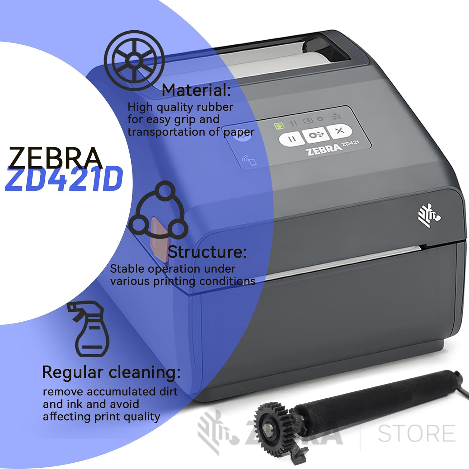 truc lan cho may in zebra zd420 zd421 zd621